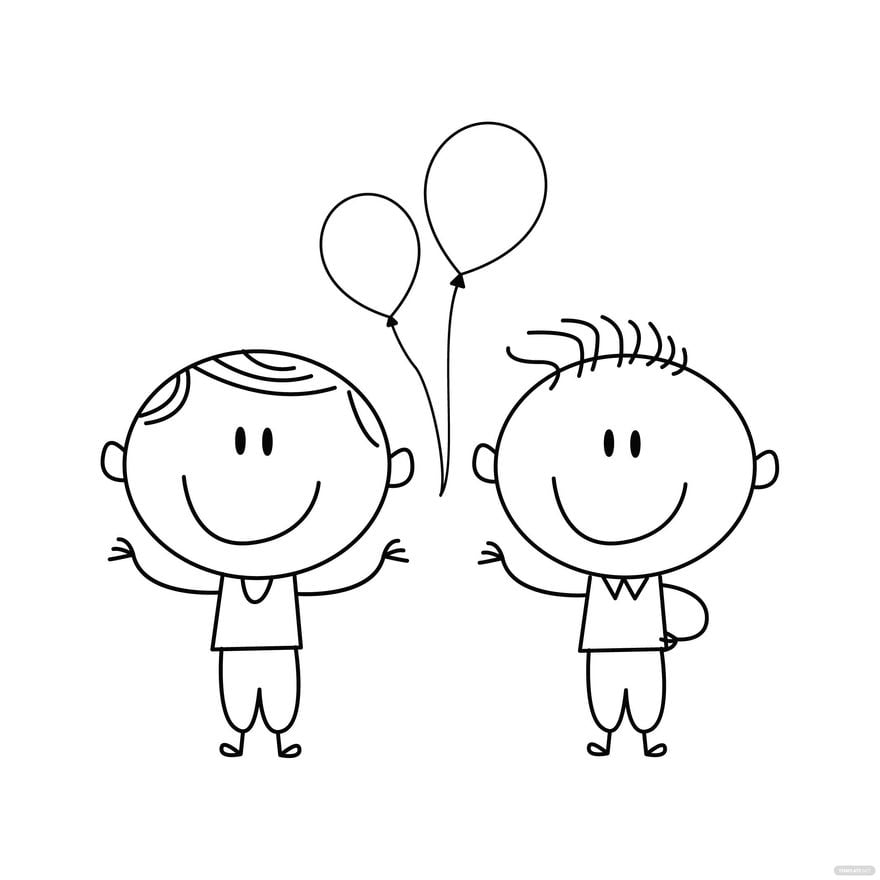 Free Friendship Day Clipart Outline