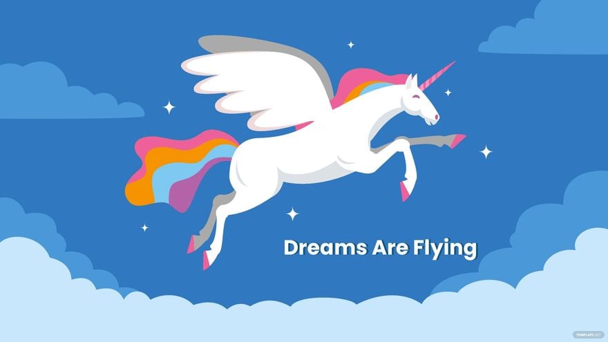 Free Flying Unicorn Wallpaper in Illustrator, EPS, SVG, JPG, PNG