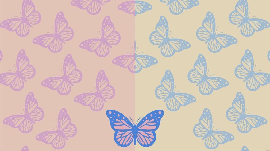 Free Blue And Pink Butterfly Background in Illustrator, EPS, SVG, JPG, PNG