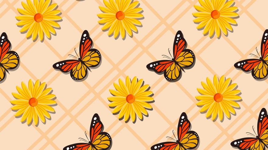 Flower And Butterfly Background - EPS, Illustrator, JPEG, PNG, SVG |  