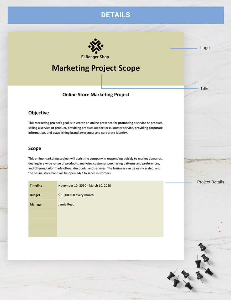 Marketing Project Scope Template