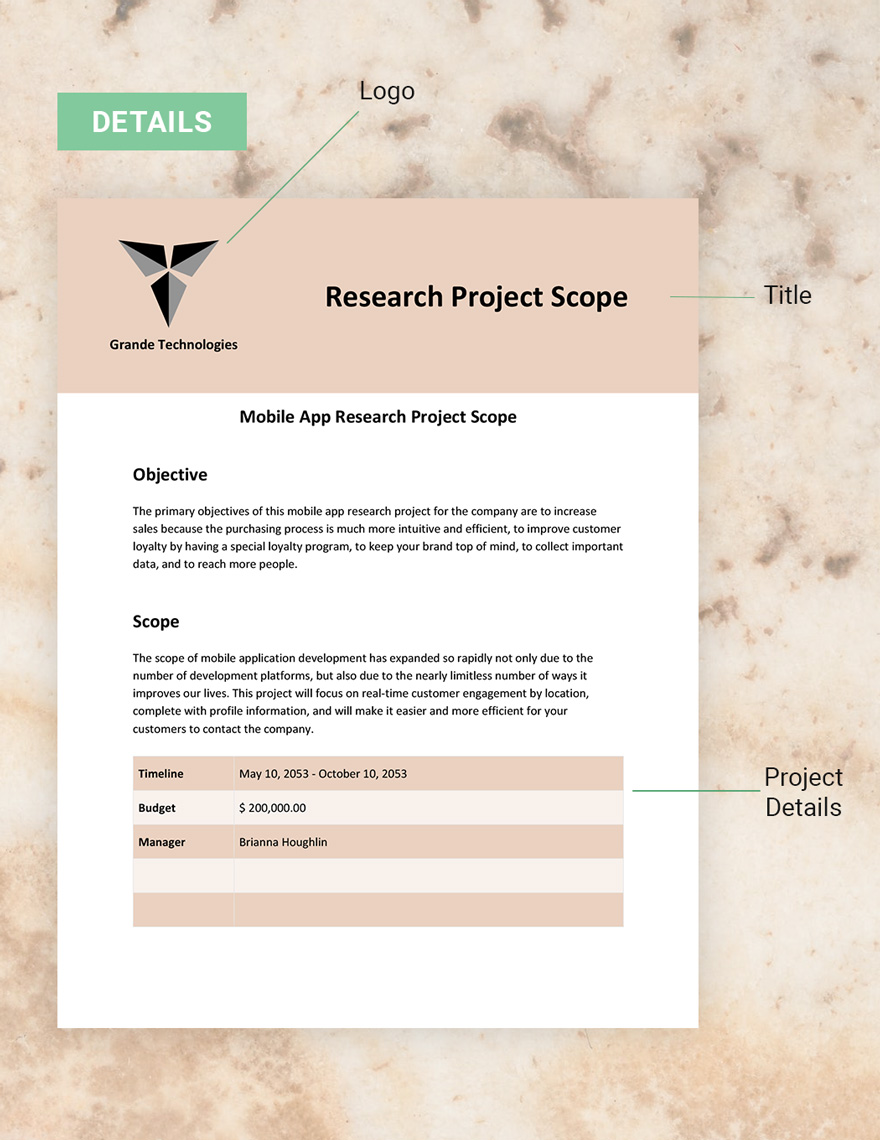 Research Project Scope Template