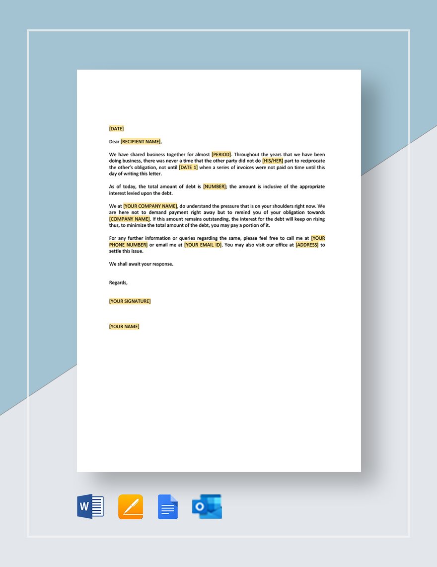 Collection Letter Requesting Contact and Proposal Template