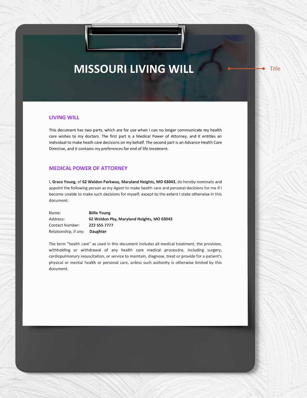 Missouri Living Will Template