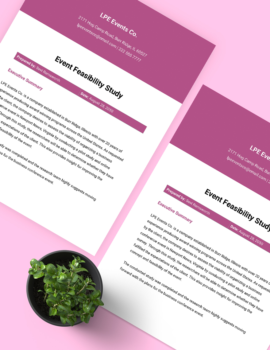 Event Feasibility Study Template