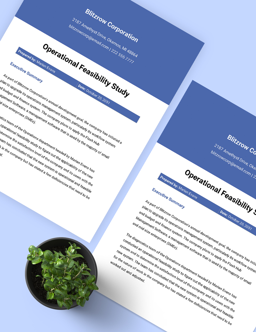 Operational Feasibility Study Template