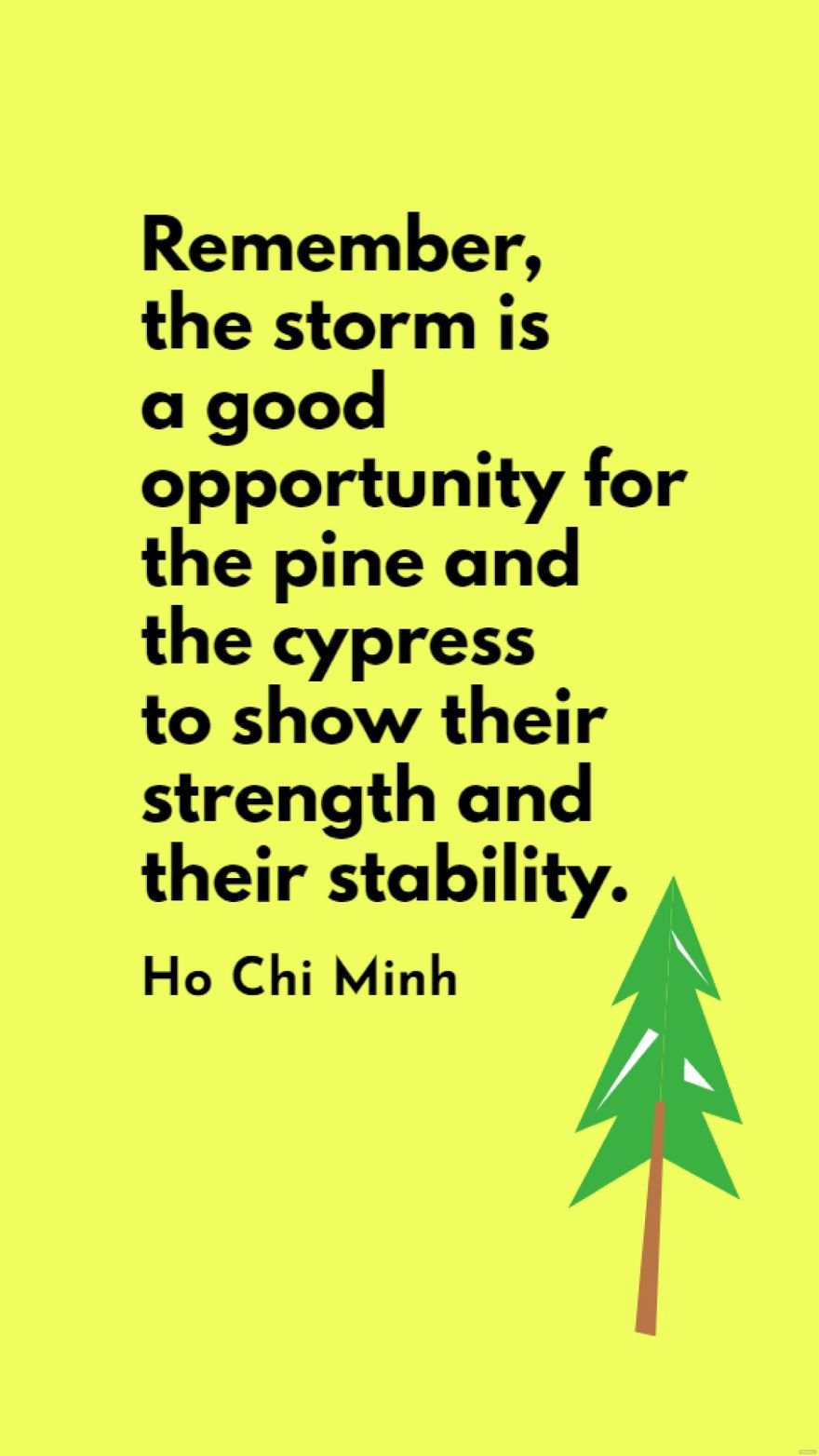 Ho Chi Minh - Remember, the storm is a good opportunity for the pine and the cypress to show their strength and their stability.