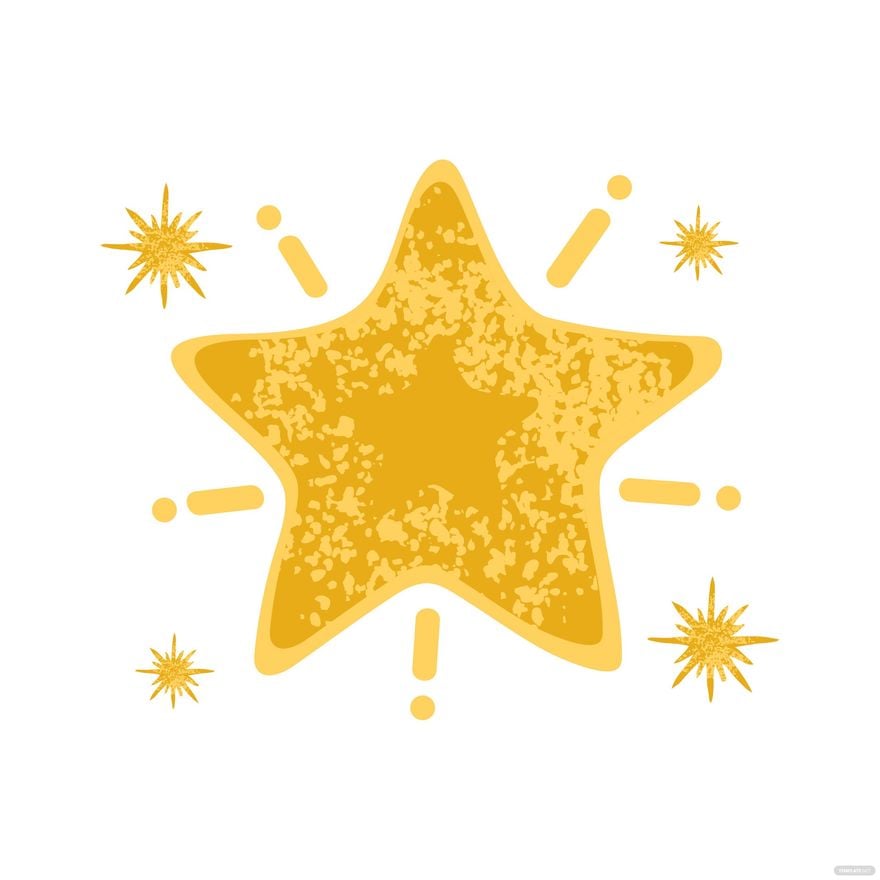 Gold Glitter Star Clipart
