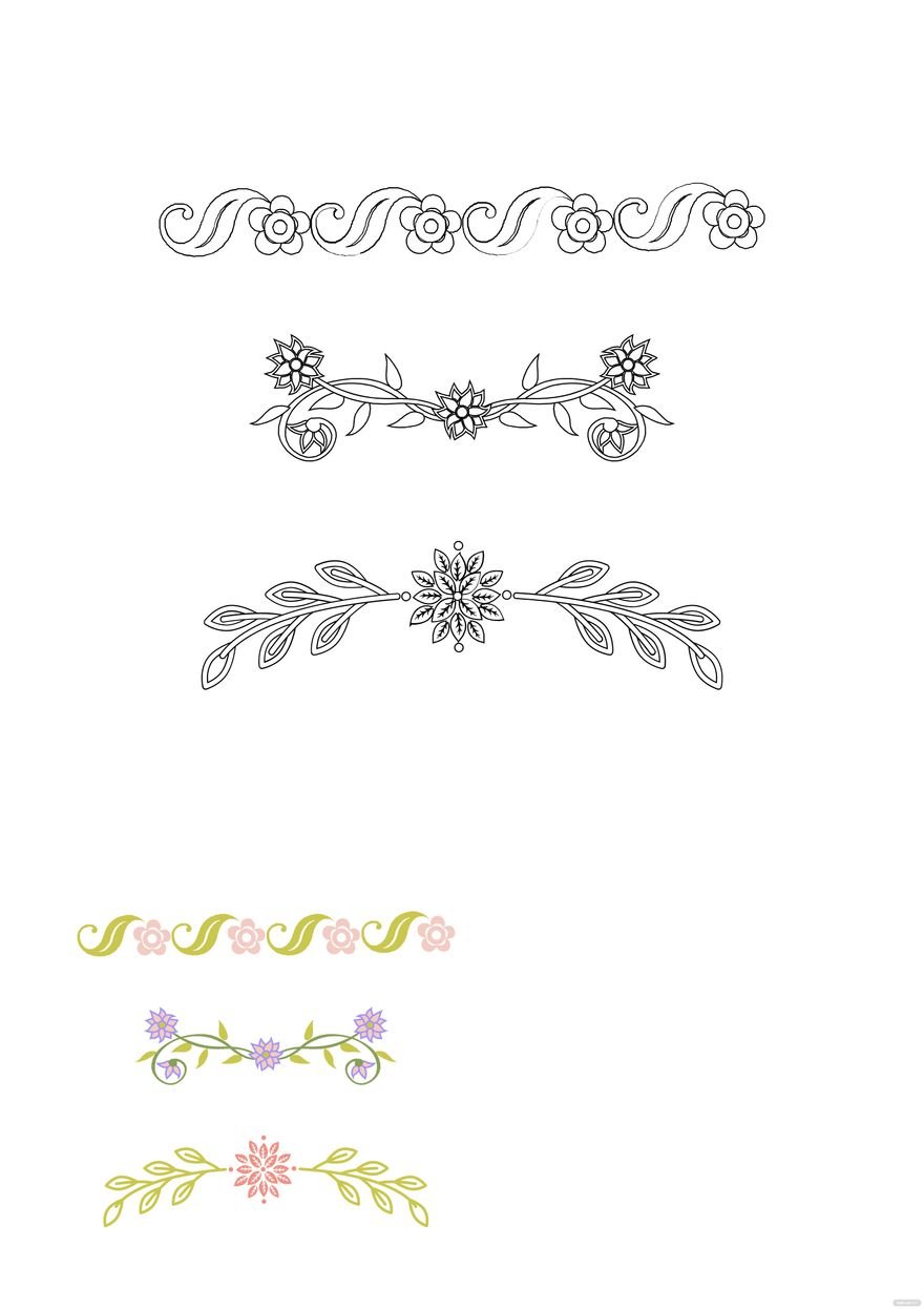 Free Floral Ornament Pattern Coloring Page