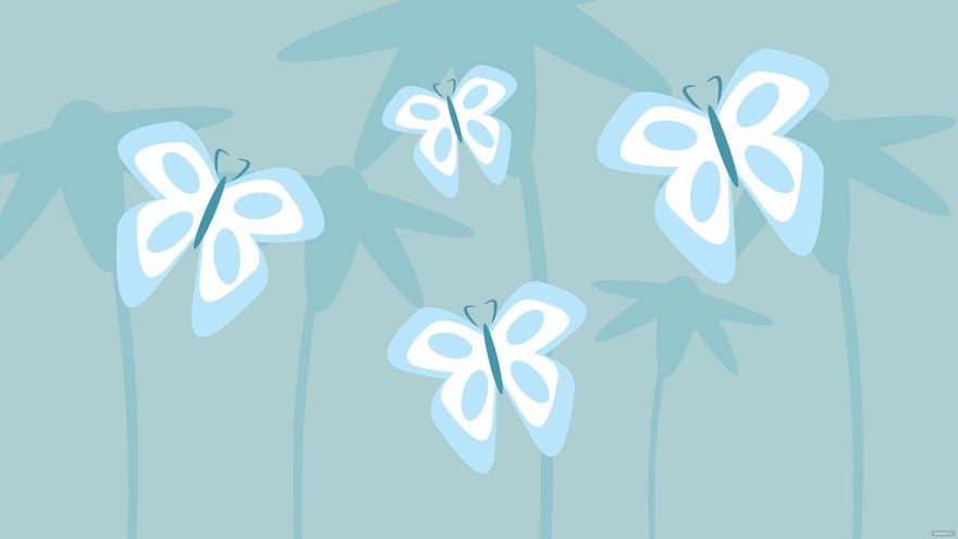 Free Light Blue Butterfly Background in Illustrator, EPS, SVG, JPG, PNG