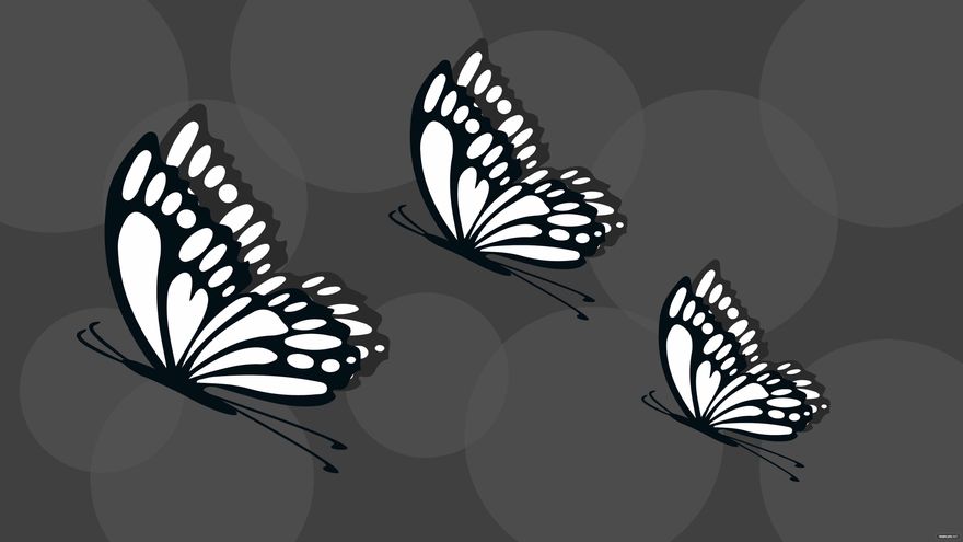 Free Black and White Butterfly Background in Illustrator, EPS, SVG, JPG, PNG