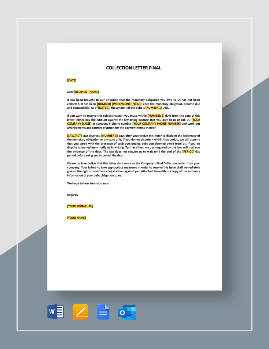 Free Collection Letter Final Template