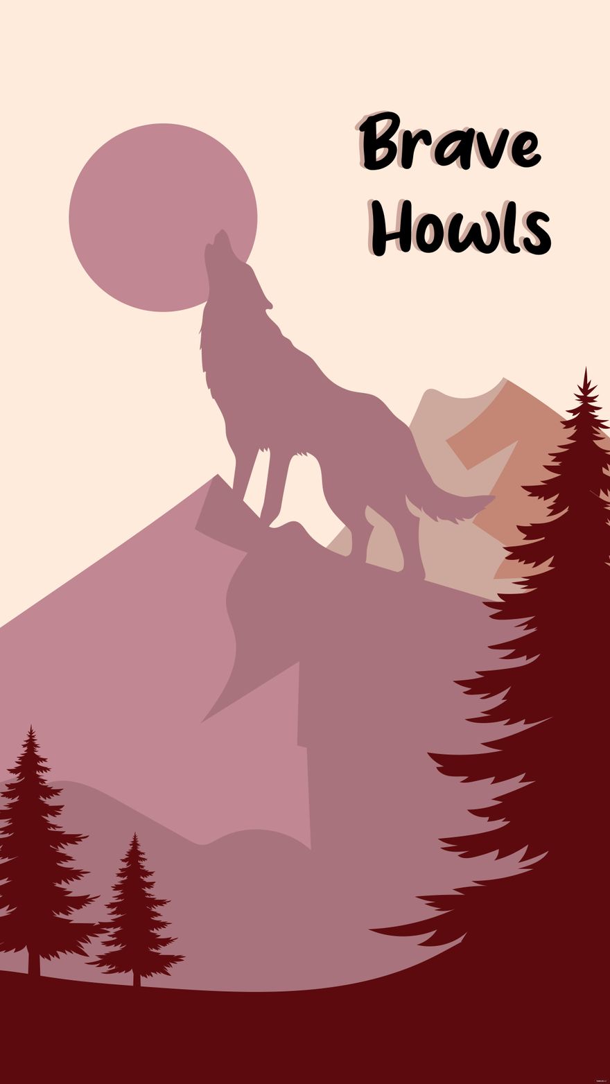 Wolf Phone Wallpaper in Illustrator, EPS, SVG, JPG, PNG