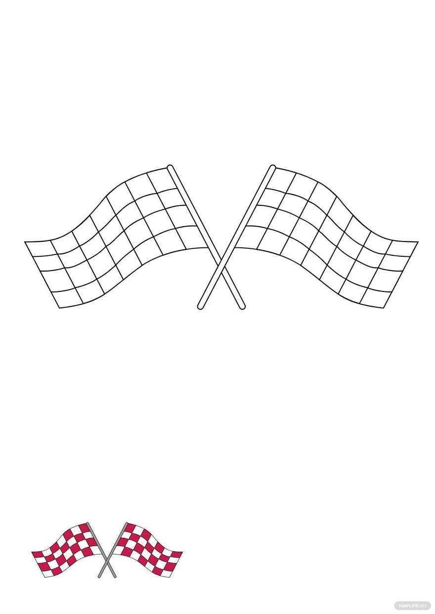 Red Checkered Flag coloring page