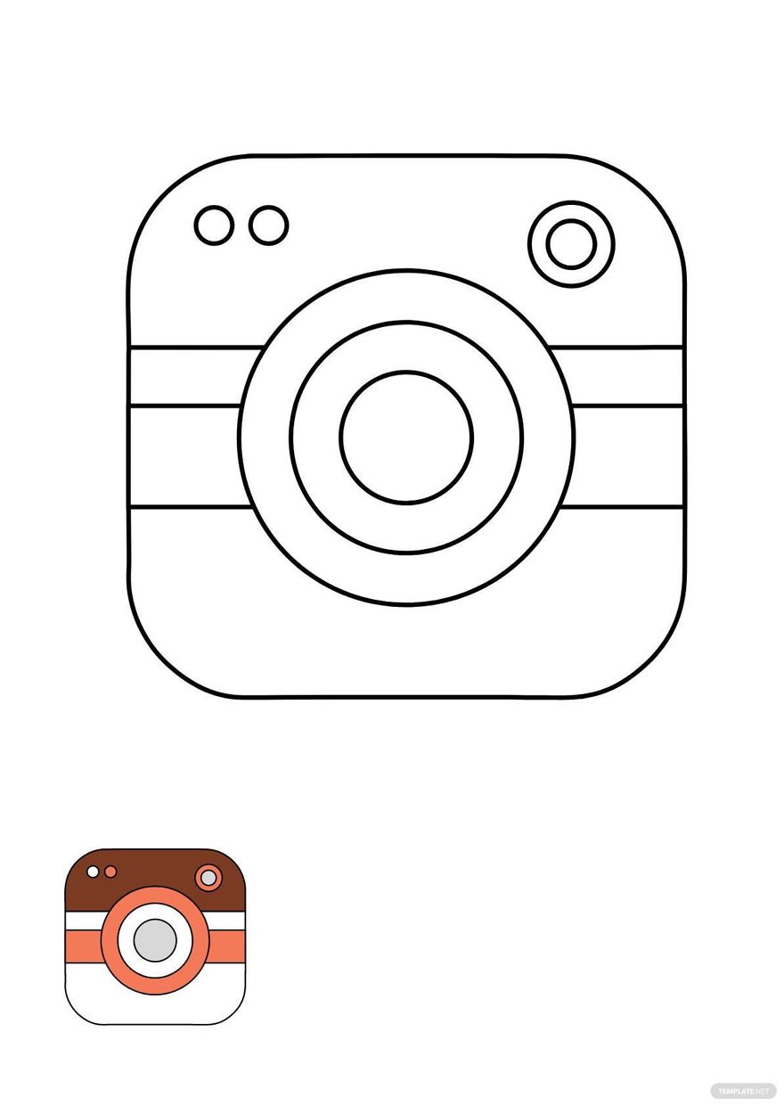 Instagram Camera Coloring Page