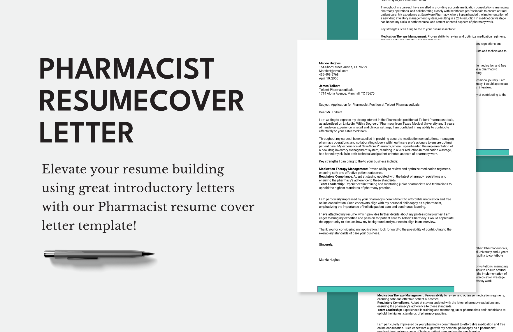 Pharmacist Resume Cover Letter