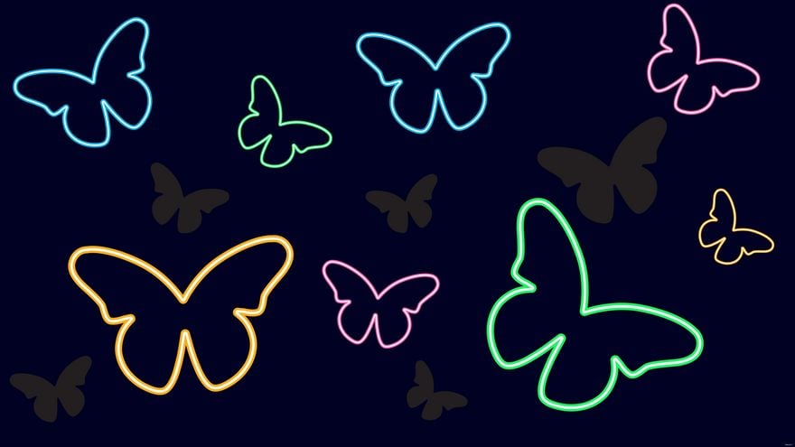 Neon Butterfly Background
