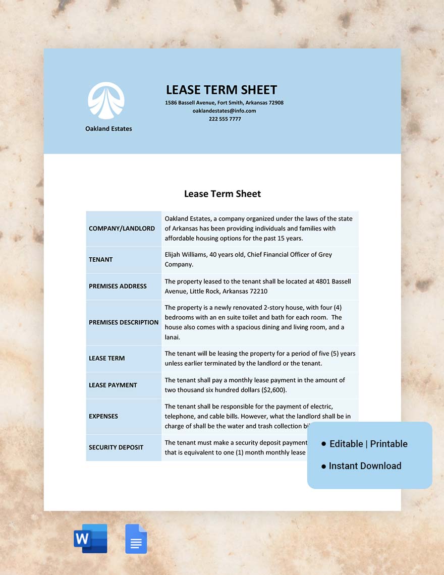 lease-term-sheet