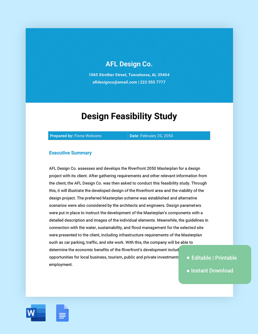 Design Feasibility Study Template in Word, Google Docs - Download | Template.net