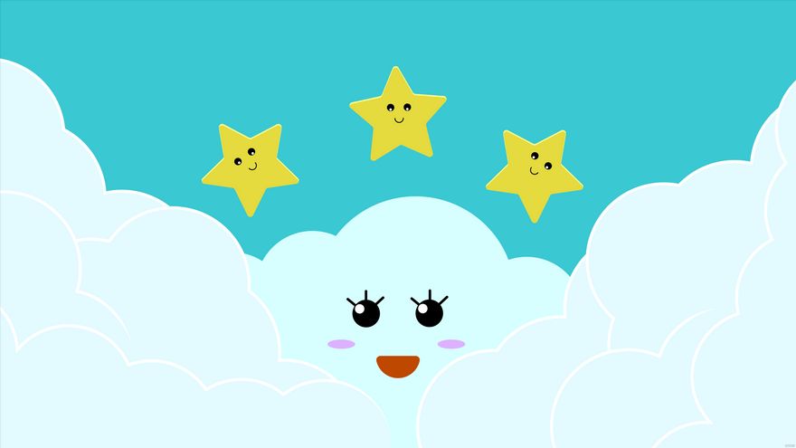 Free Cute Cloud Background in Illustrator, EPS, SVG, PNG, JPEG