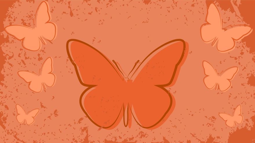 Orange Butterfly Background