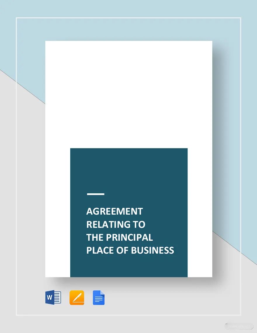 Agreement Relating to the Principal Place of Business Template