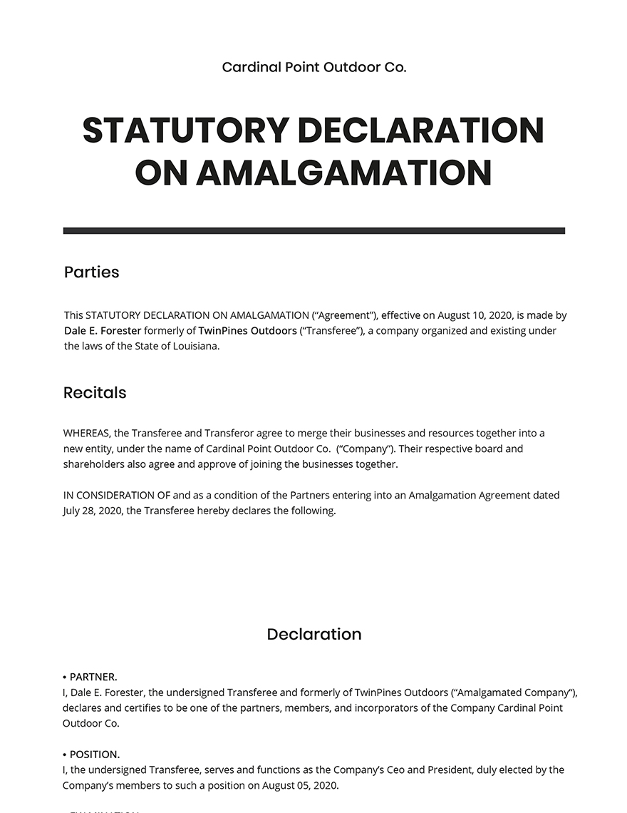 free-statutory-declaration-on-amalgamation-template-google-docs-word