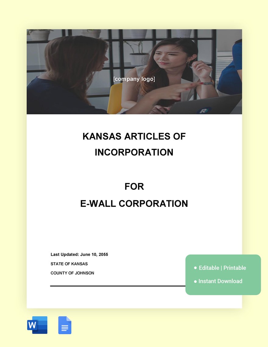 Kansas Articles Of Incorporation Template