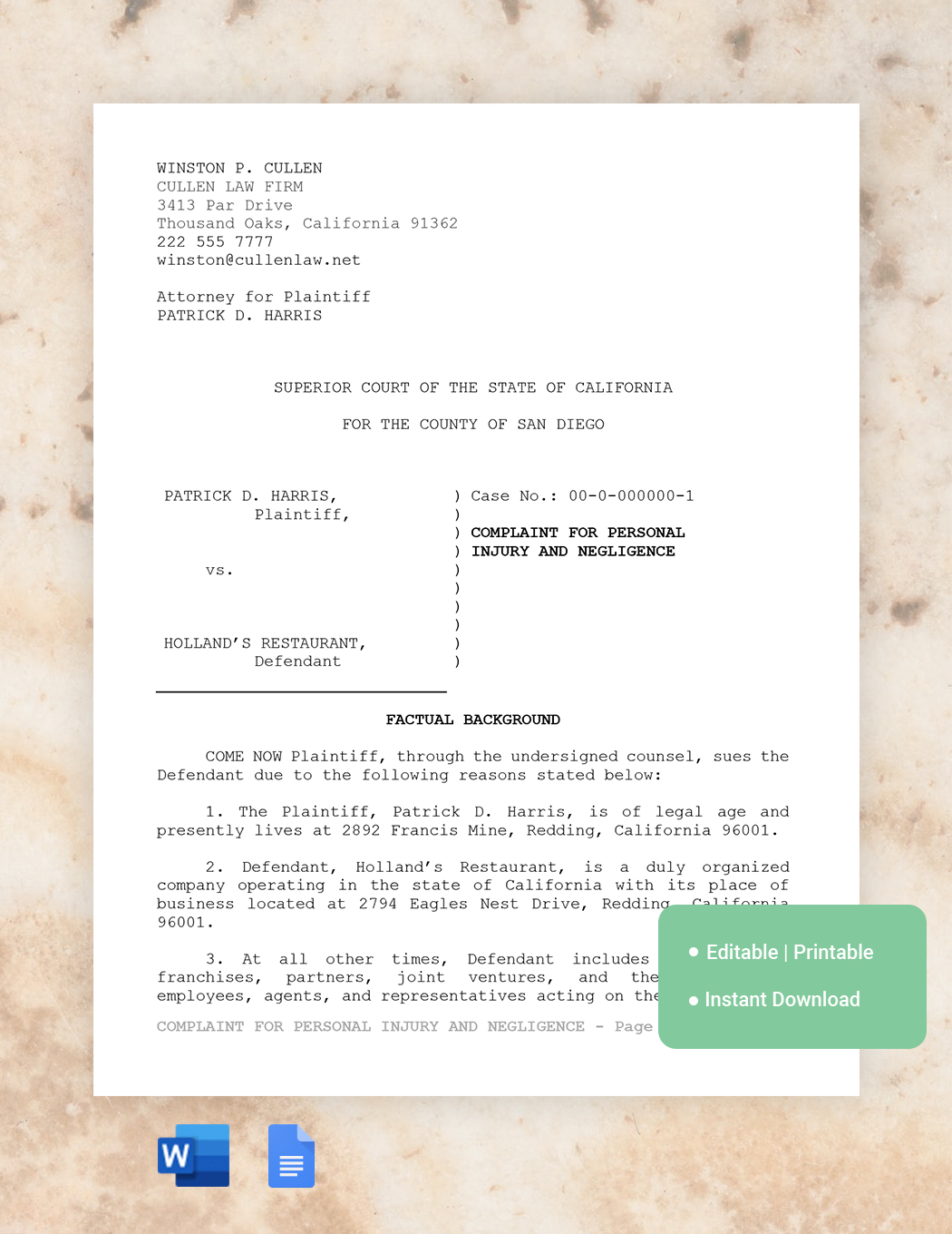 FREE Pleading Paper Google Docs Template Download