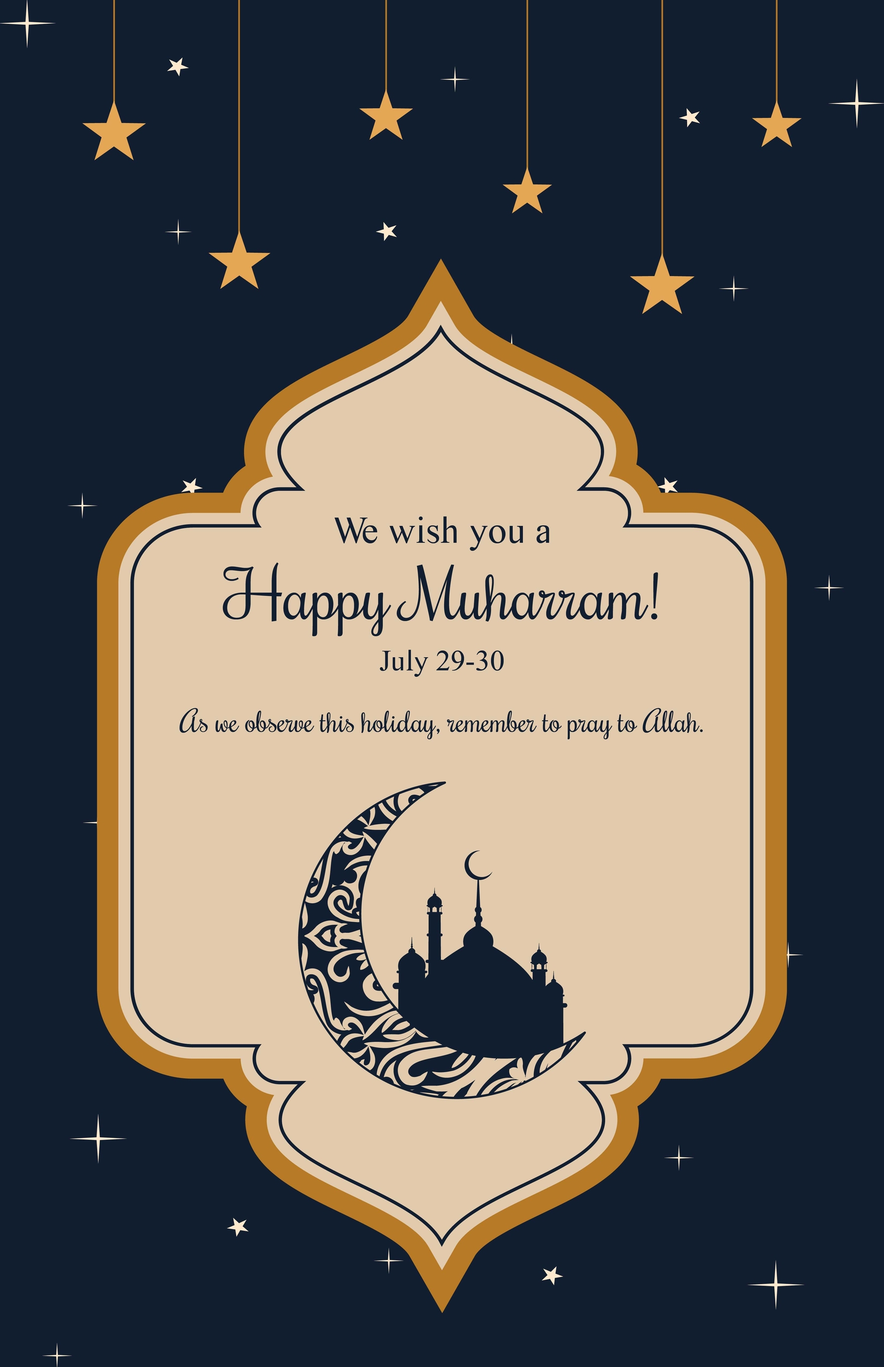 Muharram Wishes Poster in Word, Google Docs, Illustrator, PSD, Apple Pages, Publisher