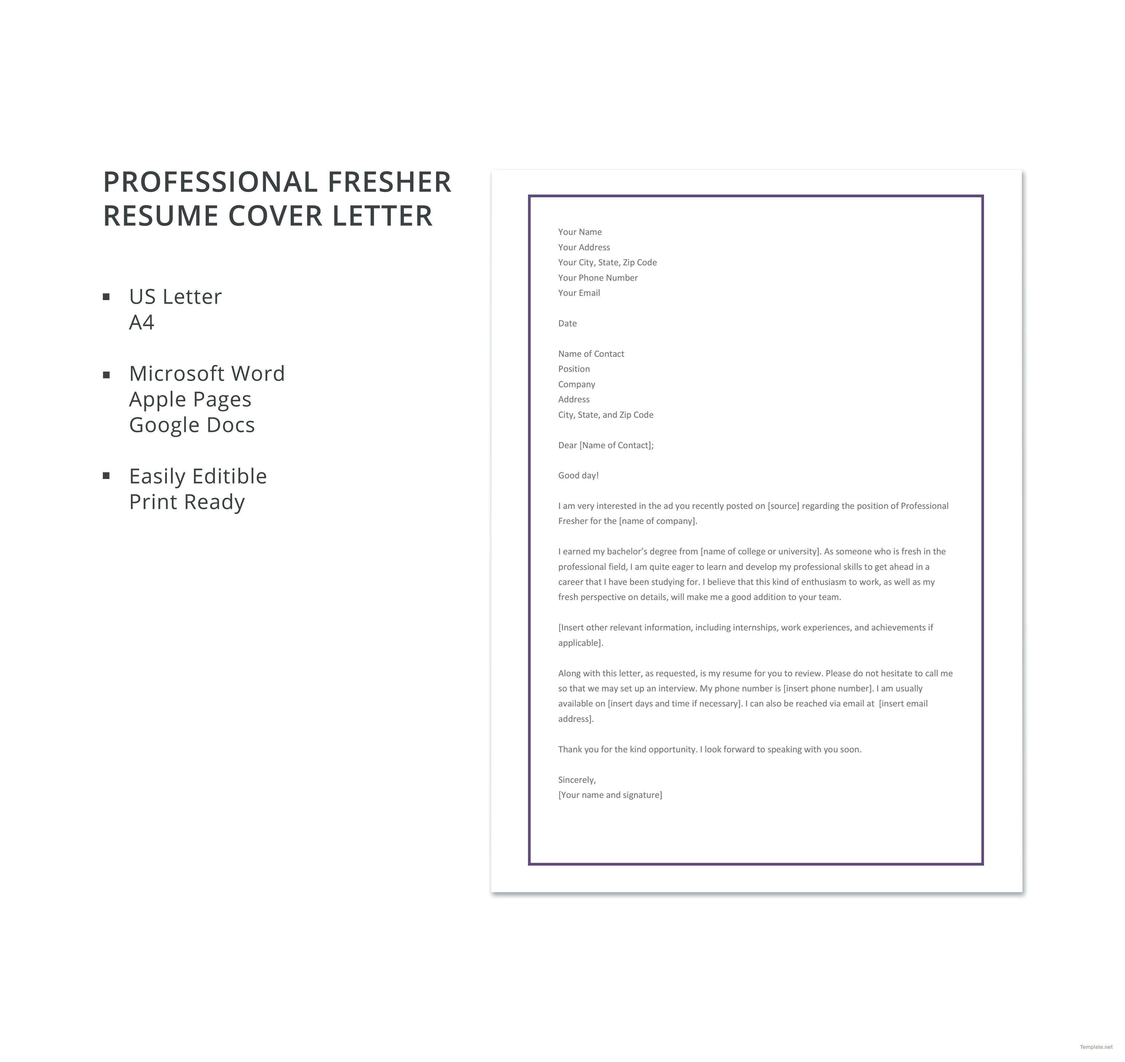 how to prepare cover letter for fresher resume