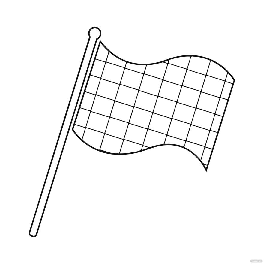 Free Racing Flag Outline clipart