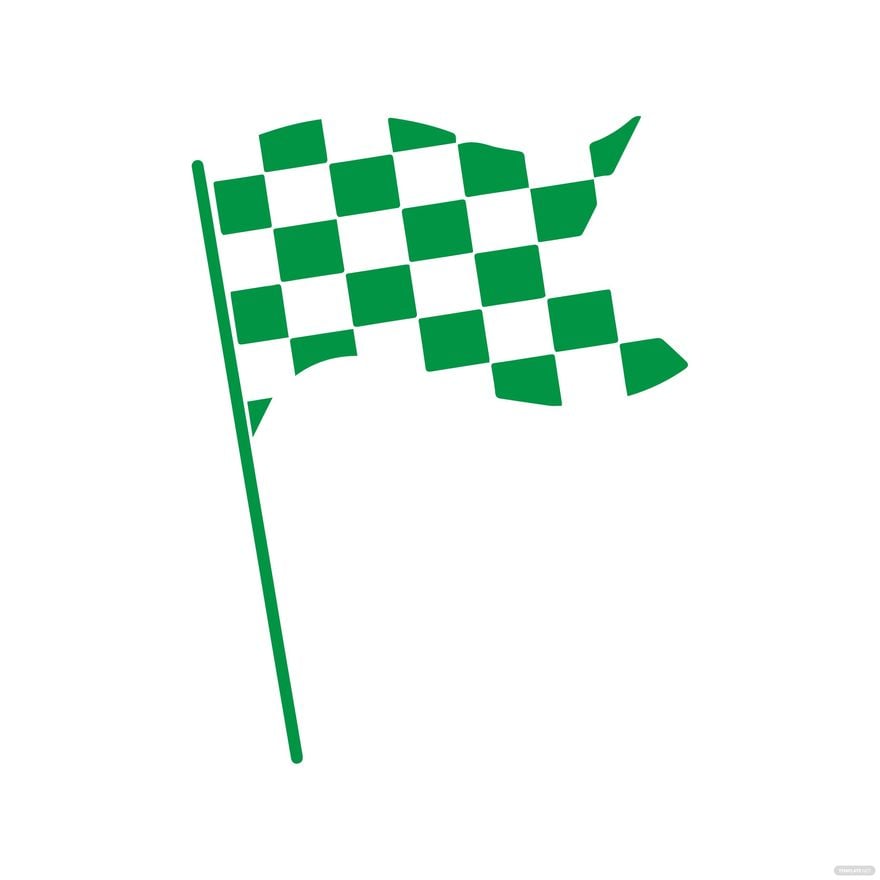 Green Racing Flag clipart