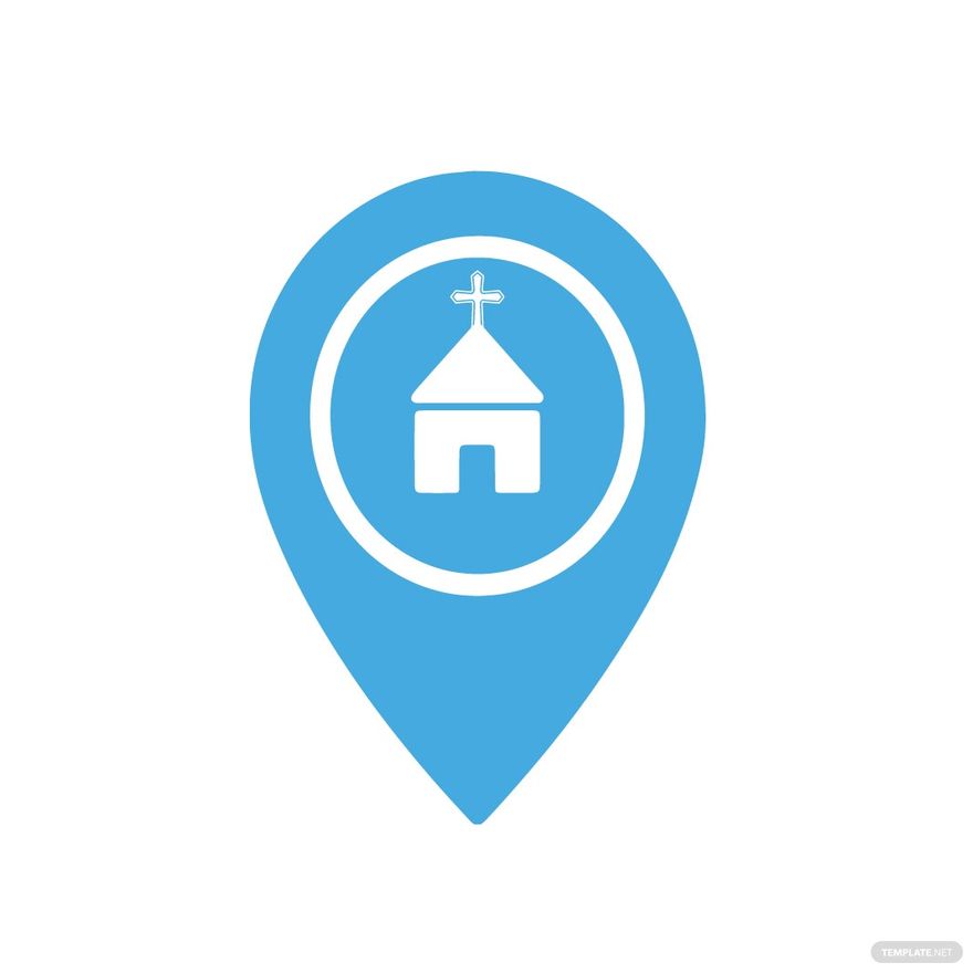 Church Location Clipart in Illustrator, EPS, SVG, JPG, PNG