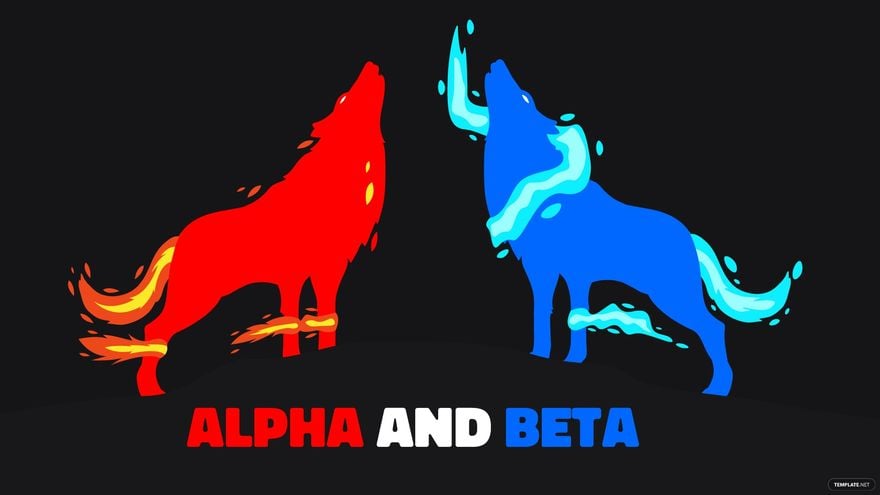 Red And Blue Wolf Wallpaper in Illustrator, EPS, SVG, JPG, PNG