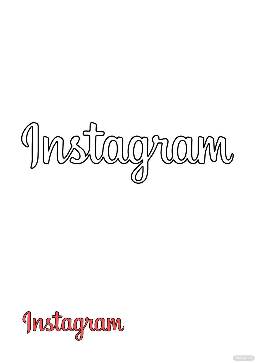 Instagram Font Coloring Page