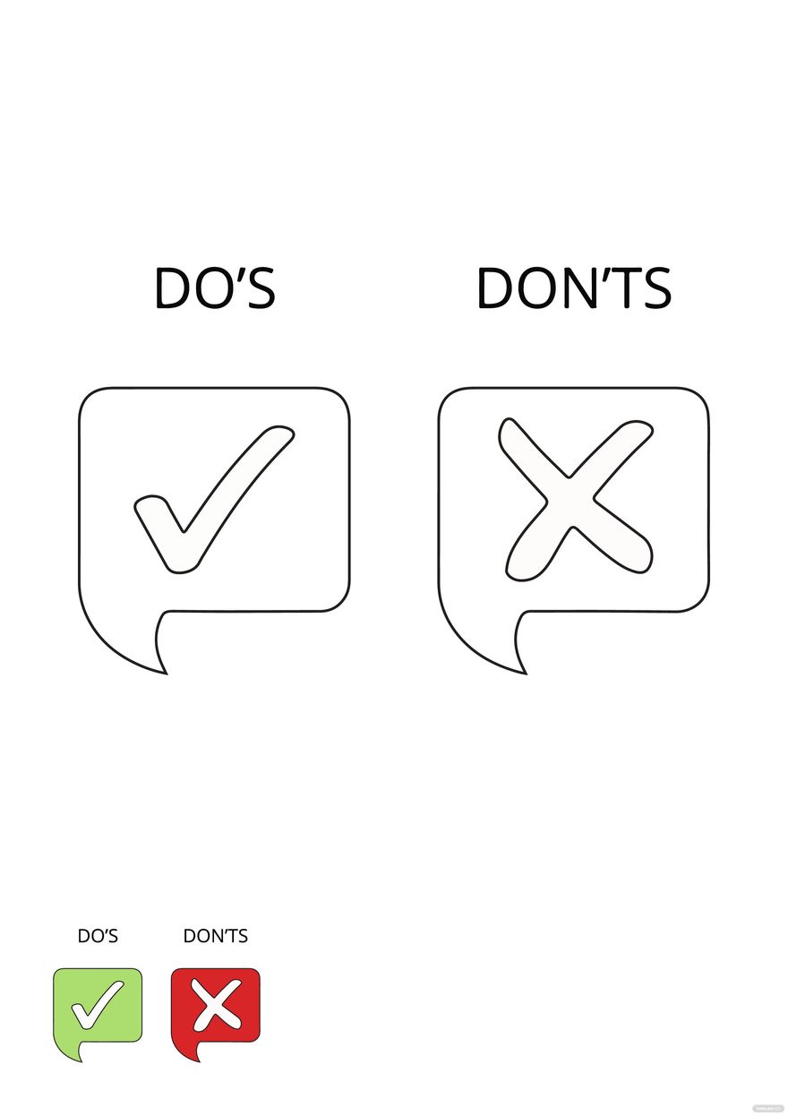 Do And Dont Check Mark coloring page in PDF, JPG