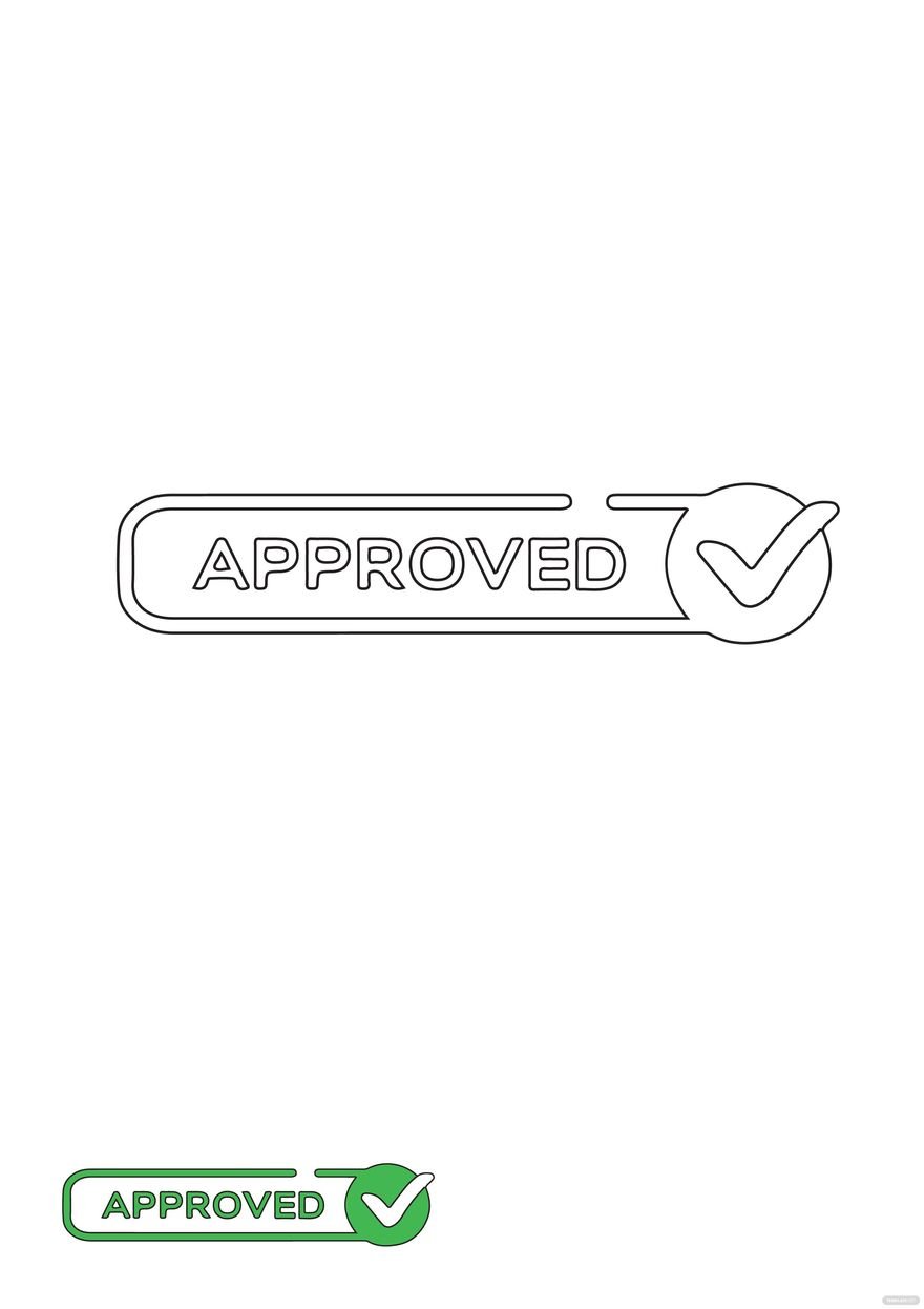 Tick Mark Approved coloring page in PDF, JPG