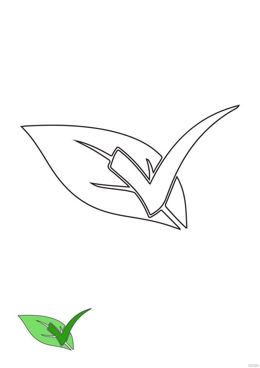 Leaf Tick Mark coloring page