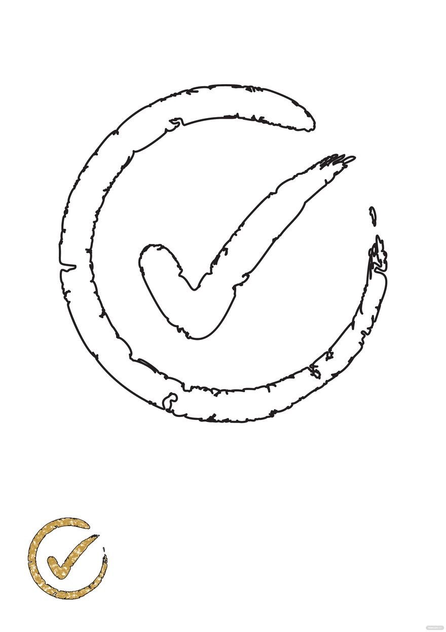 Glitter Tick Mark coloring page
