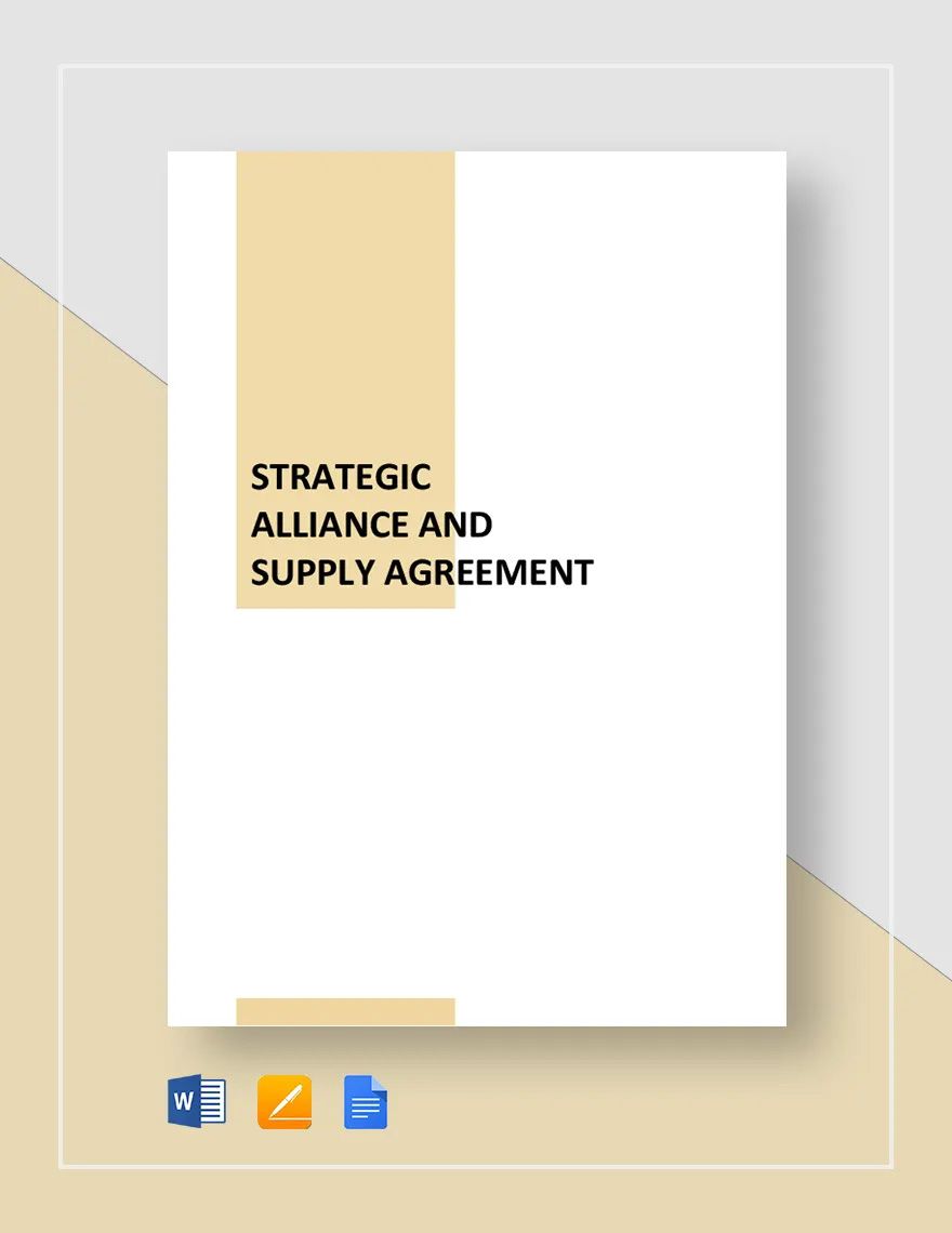 Strategic Alliance and Supply Agreement Template