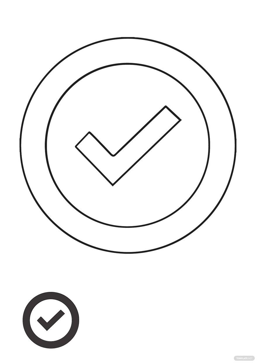 Free Checkmark Icon Coloring Page