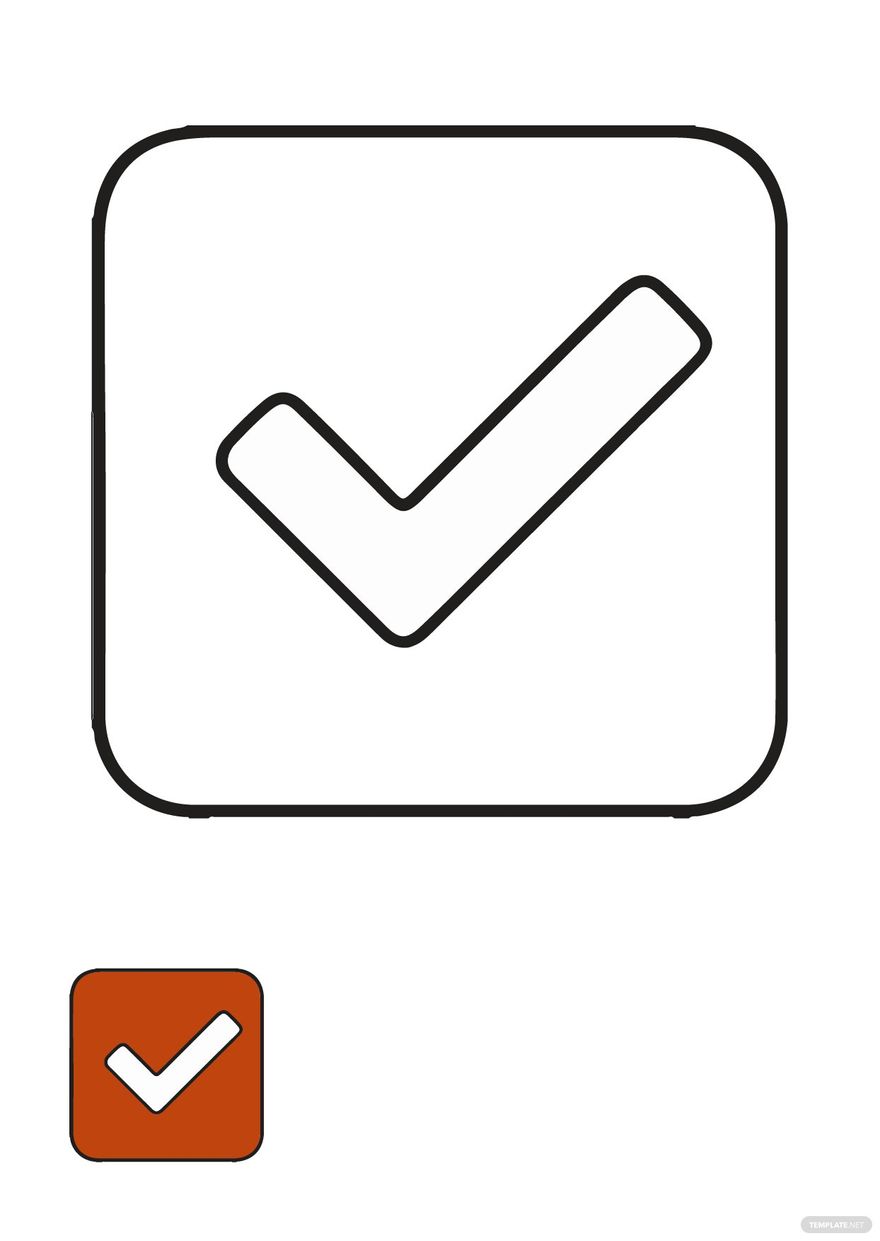 Checkbox Coloring Page in PDF, JPEG