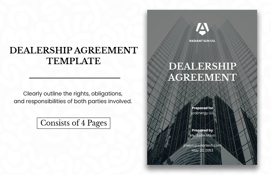 Dealership Agreement Template