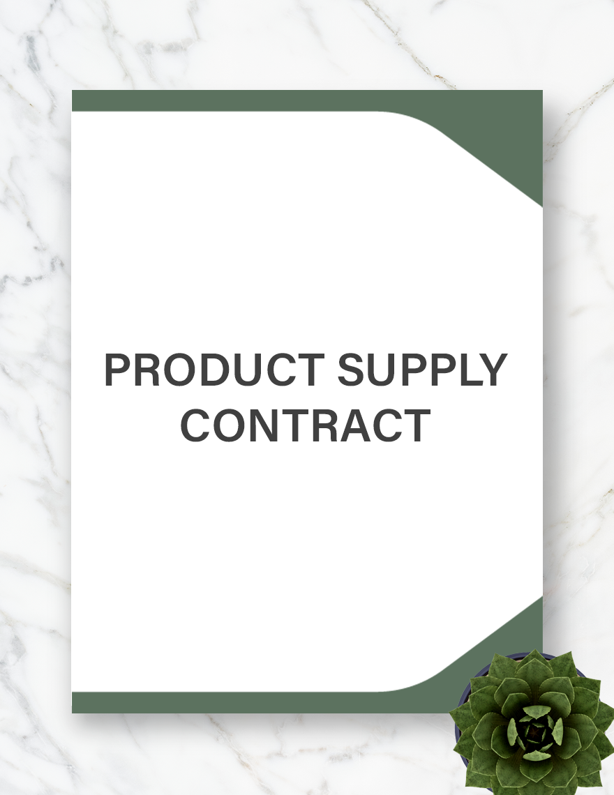 Product Supply Contract Template in Word, Google Docs, Apple Pages