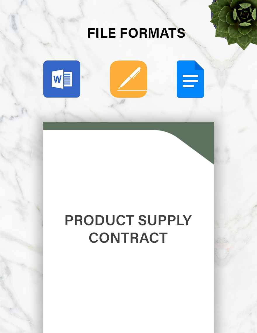 Product Supply Contract Template