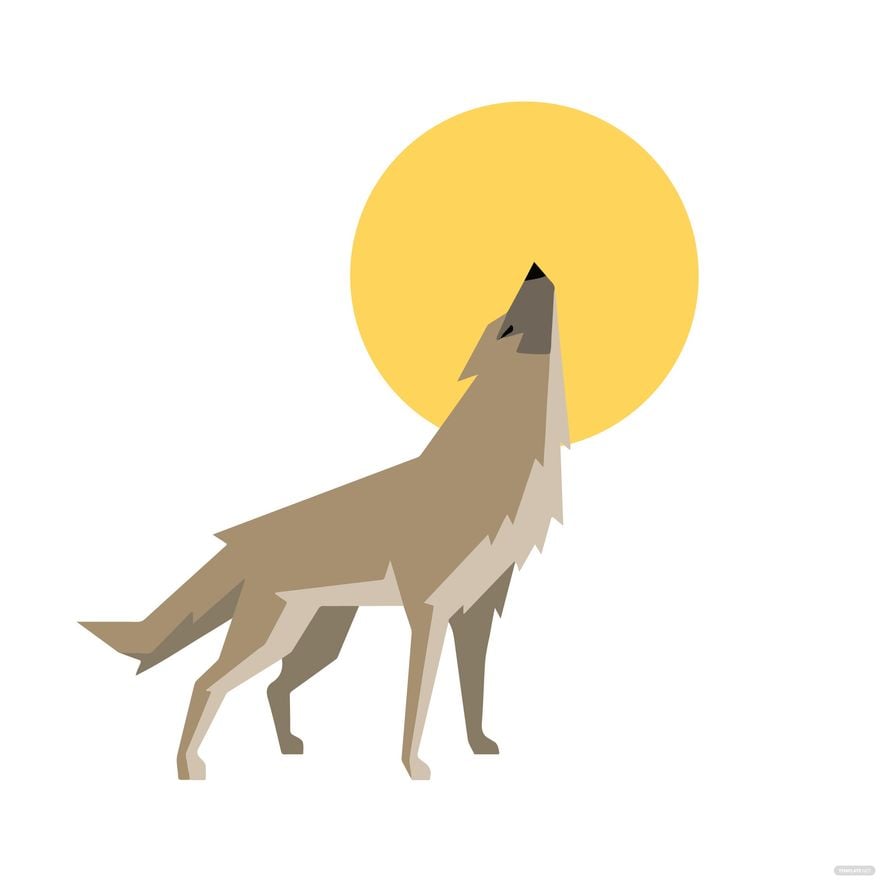 wolf howling at moon clipart