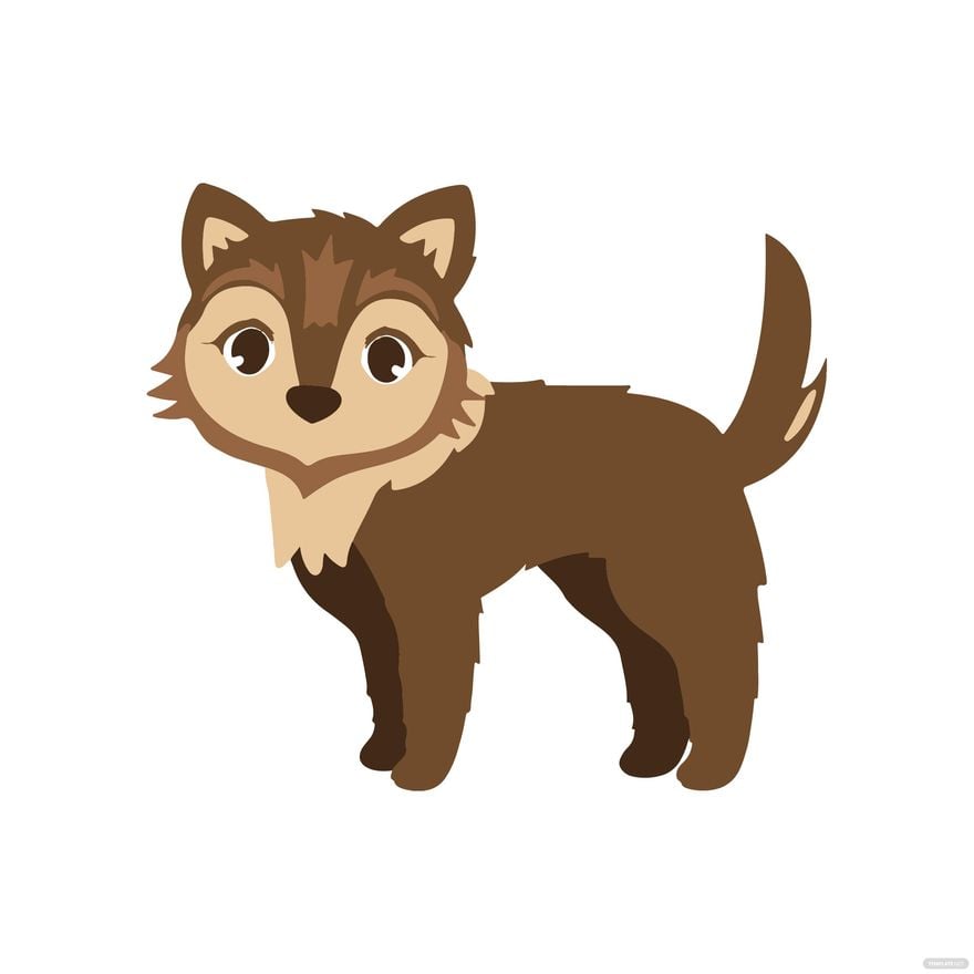 Free Cute Wolf clipart - EPS, Illustrator, JPG, PNG, SVG 