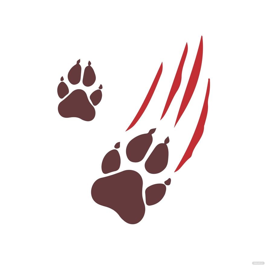 Wolf Paw Print clipart in Illustrator, EPS, SVG, JPG, PNG