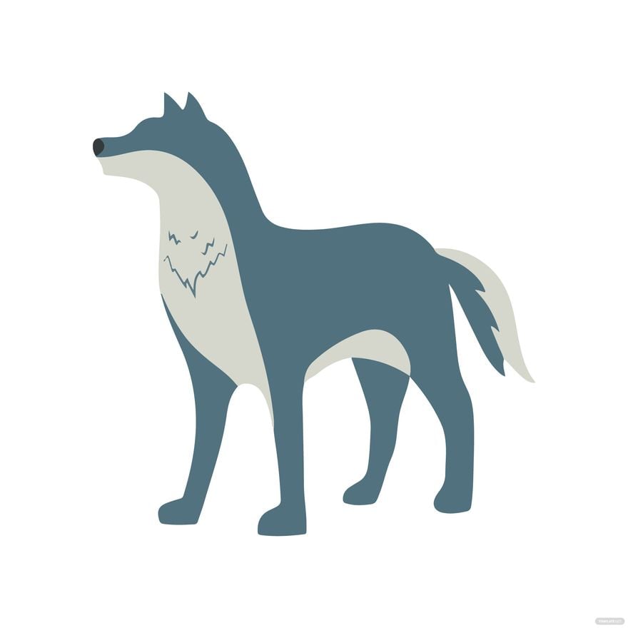 Simple Wolf clipart in Illustrator, EPS, SVG, JPG, PNG